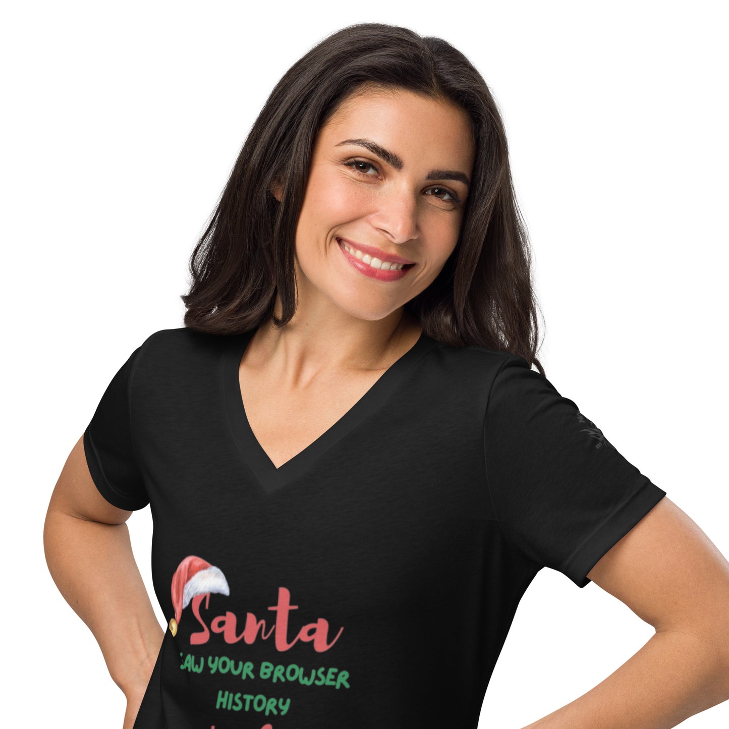Women’s Relaxed V-Neck T-Shirt - Santa