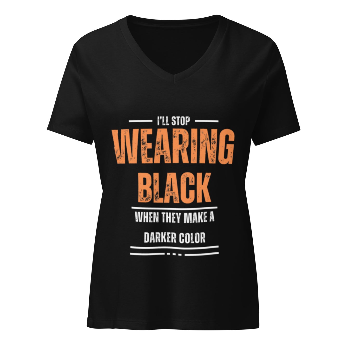Women’s Relaxed V-Neck T-Shirt - Wearing Black
