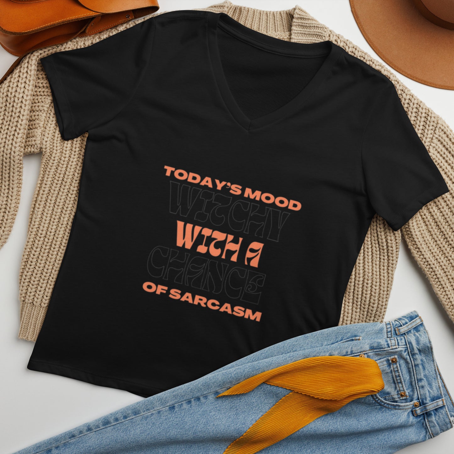 Women’s Relaxed V-Neck T-Shirt - Witchy